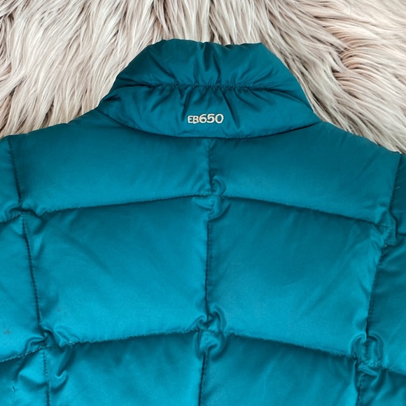 Eddie Bauer Down Puffer Vest EB650 Fill Storm Repel Blue Green Womens Medium - Picture 8 of 9